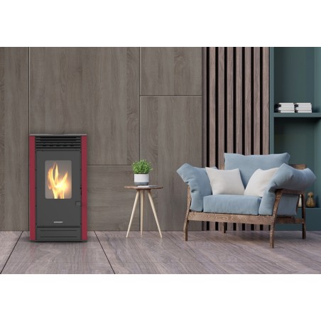 Stufa a pellet 8,5kW Ella 8 Schuster Unical Riscaldamento casa ufficio bordeaux
